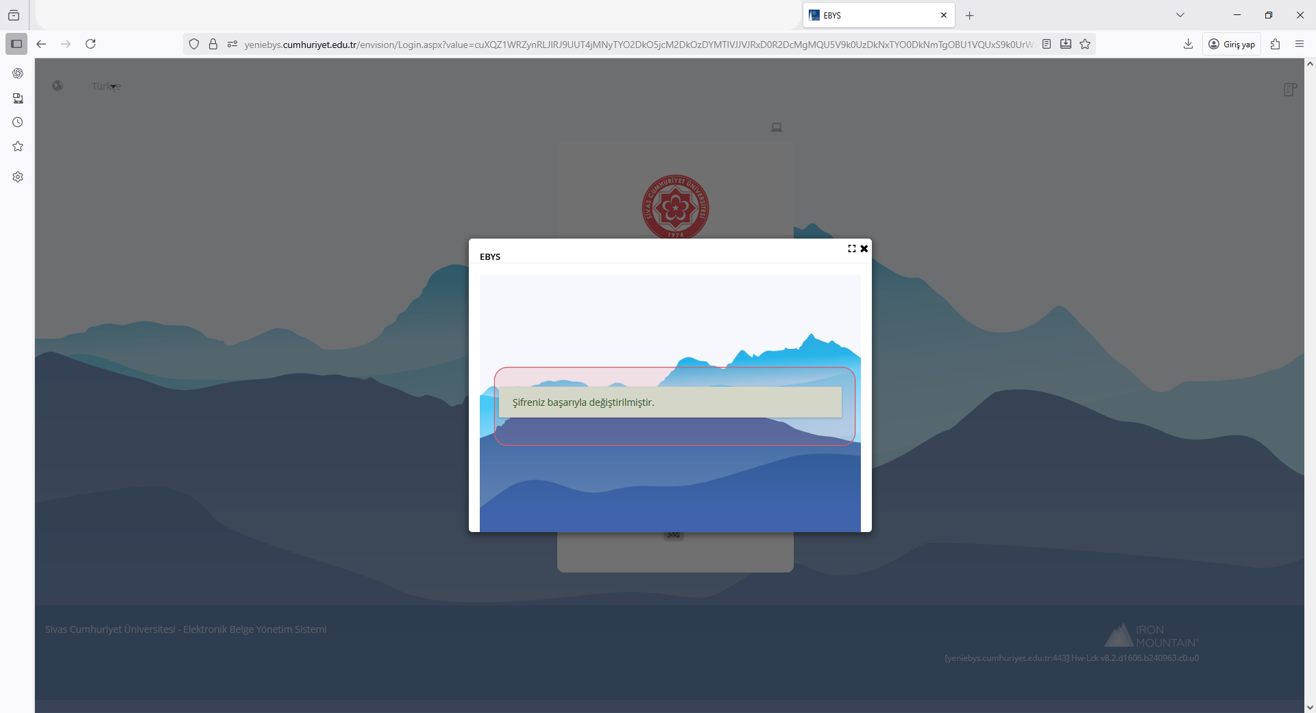 Şifre Tamamlama Sayfası